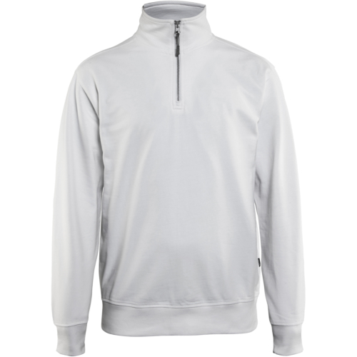 Sweatshirt with half zip-White-XS