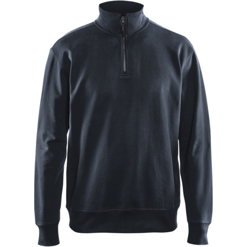 Sweatshirt with half zip-Dark Navy-XS