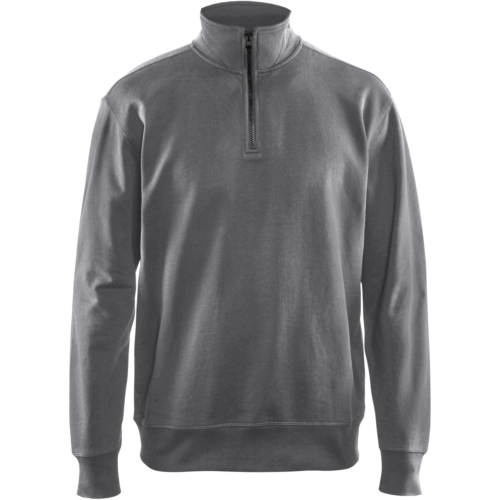 Sweatshirt with half zip-Light Grey-XS