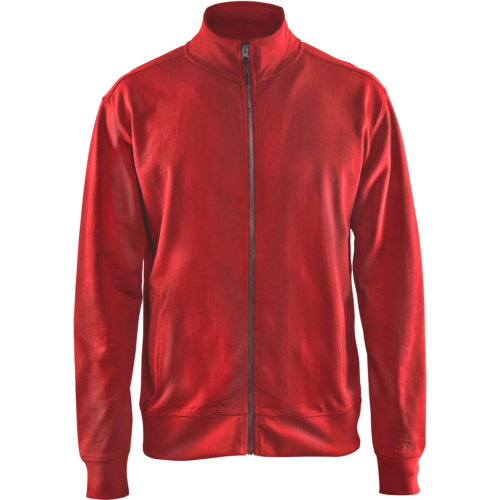 Sweatshirt with full zip-Red-XS