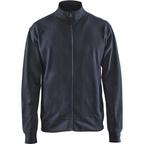 Sweatshirt with full zip-Dark Navy-XS