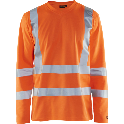 High Vis UV Long Sleeved T-shirt-Orange-XS
