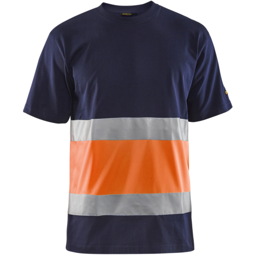 High Vis T-shirt-XS-Orange/Navy