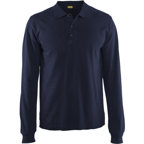 Polo shirt long sleeved-Blue-XS