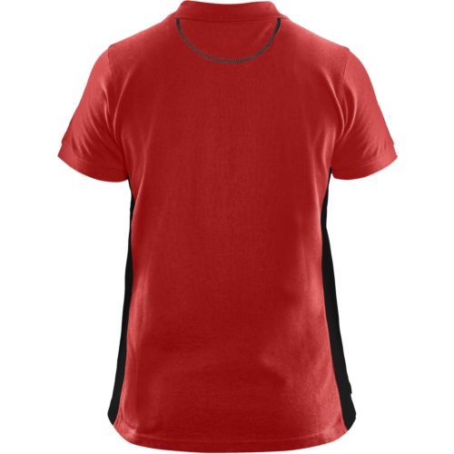 Ladies Polo Shirt-Red/Black-XS