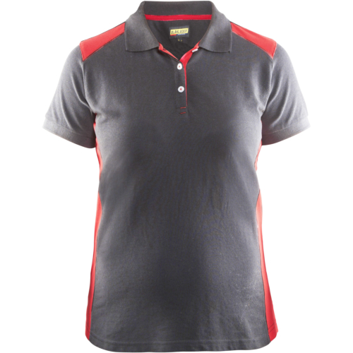 Ladies Polo Shirt-Red/Grey-XS