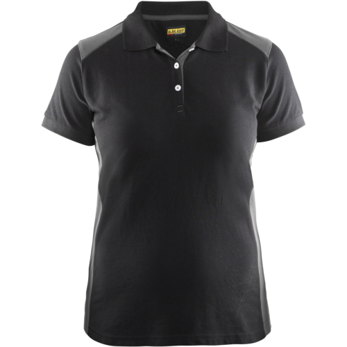 Ladies Polo Shirt-Grey/Black-XS