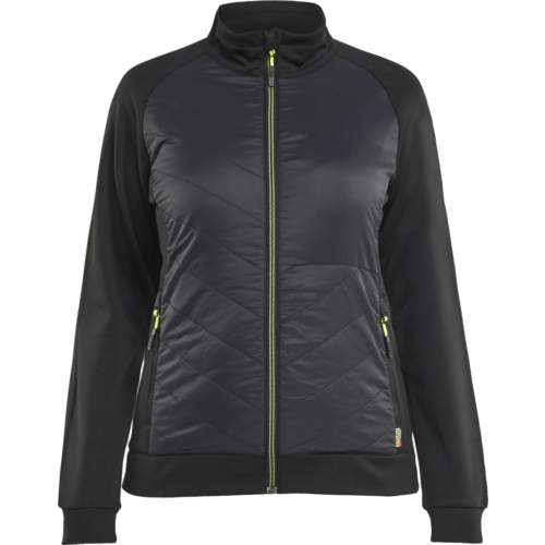 Women's hybrid sweatshirt-Yellow/Black-XS