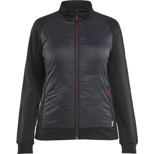 Women's hybrid sweatshirt-Red/Black-XS