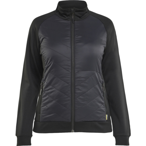 Women's hybrid sweatshirt-Grey/Black-XS