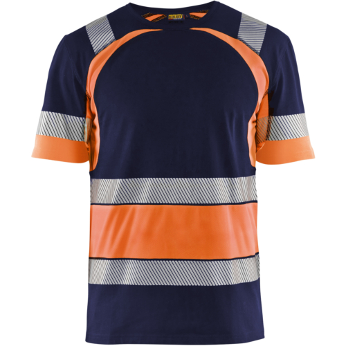 High vis T-shirt-Orange/Navy-XS