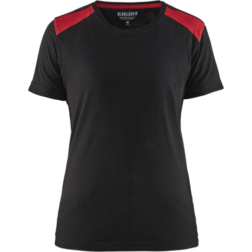Ladies t-shirt-XS-Red/Black