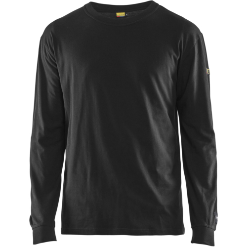 Flame retardant long-sleeve t-shirt-Black-XS