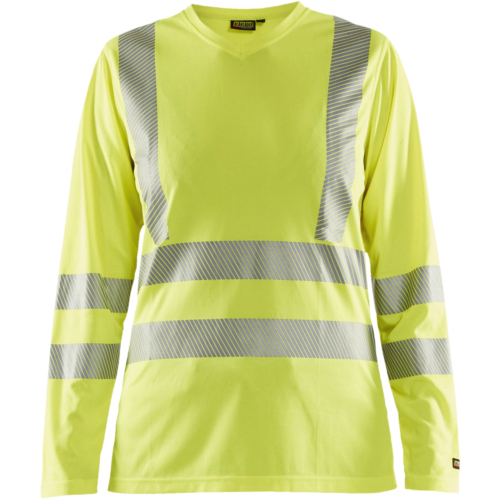 Ladies high vis t-shirt long sleeve-Yellow-XS