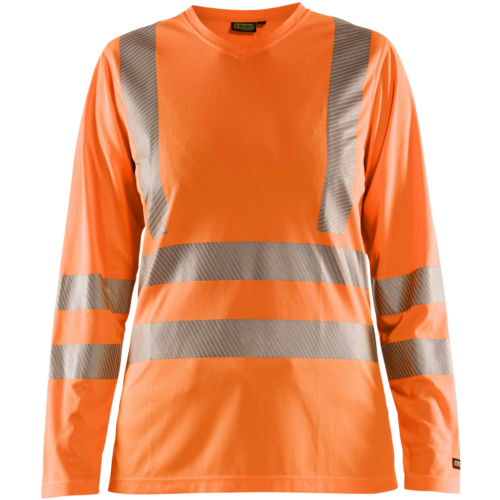 Ladies high vis t-shirt long sleeve-Orange-XS