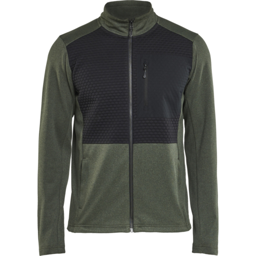 Sweatshirt Full Zip-Army Green/Black-XS