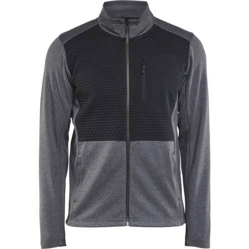 Sweatshirt Full Zip-Grey/Black-XS