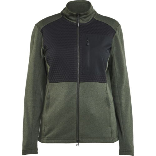 Women's sweatshirt full zip-Army Green/Black-S