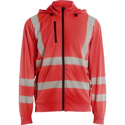 Hi-Vis Sweatshirt detachable hood-Red-S