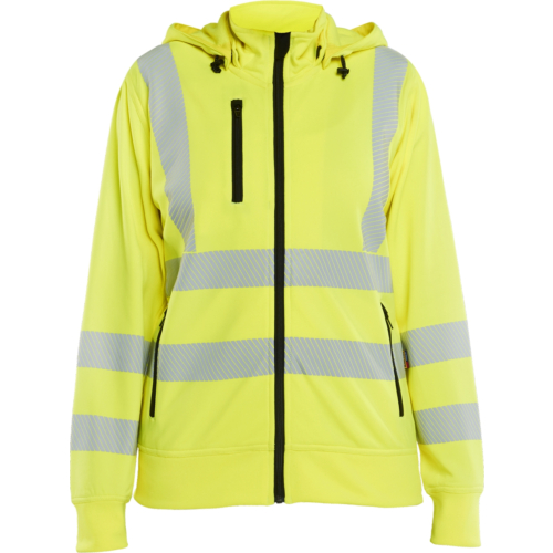 Women's Hi-Vis Sweatshirt detachable hood-Yellow-XS
