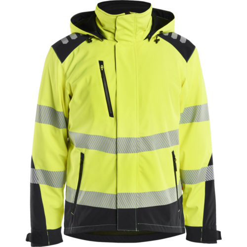 Hi-vis Lightweight lined Winter Softshell Jacket-Yellow/Black-S