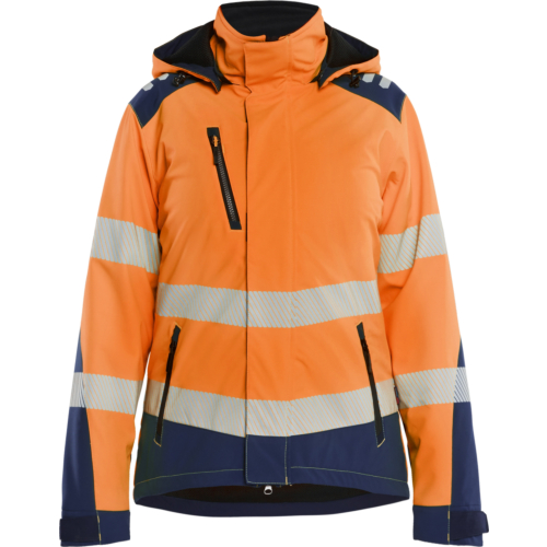 Women´s Hi-vis Lightweight lined Winter Softshell Jacket-Orange/Navy-S