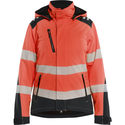 Women´s Hi-vis Lightweight lined Winter Softshell Jacket-Red/Black-S