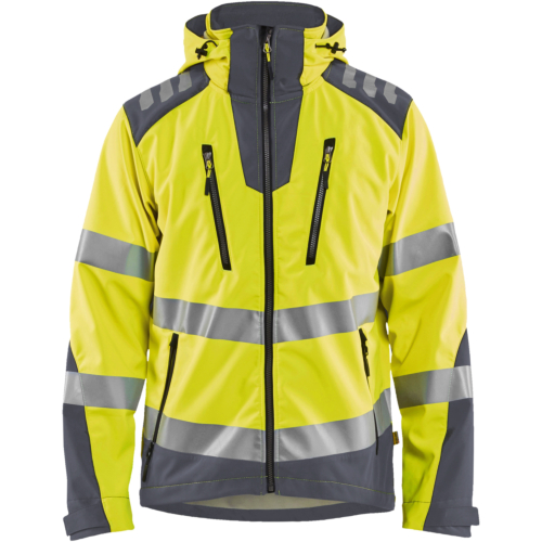 High Vis Softshell jacket-Yellow/Grey-XS