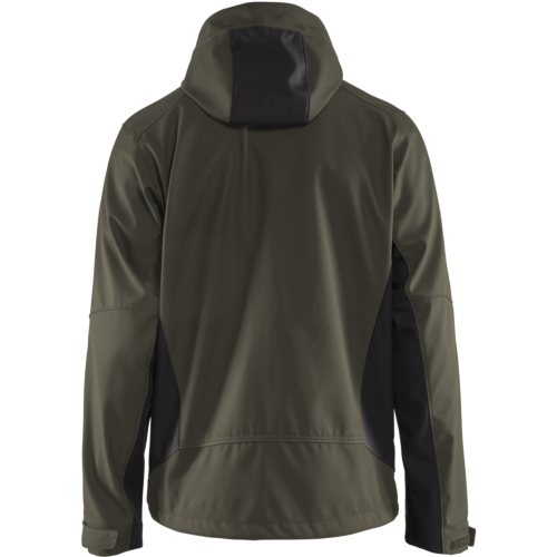Softshell jacket with hood-Green/Black-XS