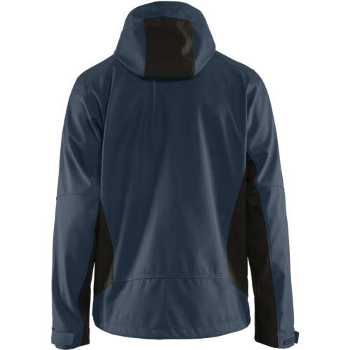 Softshell jacket with hood-Blue/Black-XS