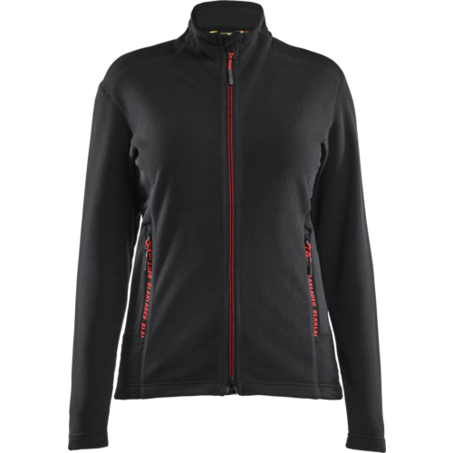 Women's Microfleece Jacket-Red/Black-XS