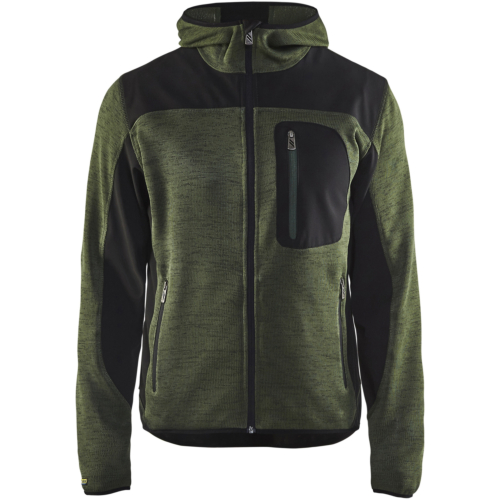 Knitted jacket-Army Green/Black-XS