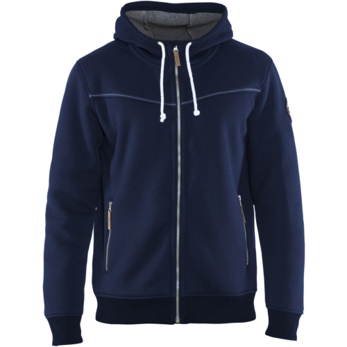 Hoodie with pile lining-Blue-XS