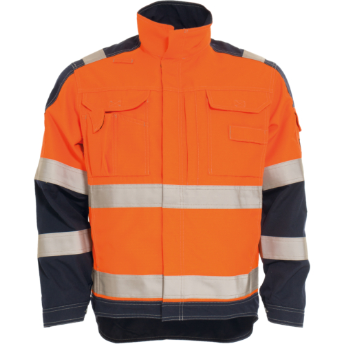 Flame retardant jacket-Orange/Navy-M