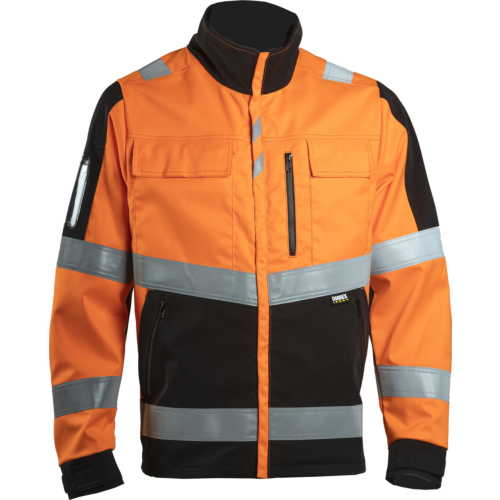 6134 Safety jacket white-orange