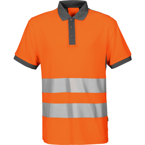 6008 Piqué En Iso 20471 Class 2-Orange/Grey-XS