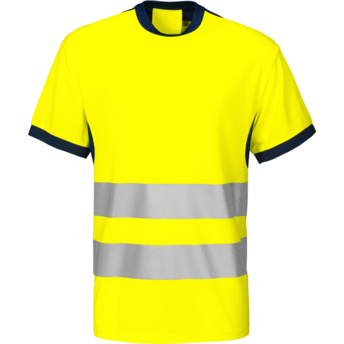6009 T-shirt En Iso 20471 Class 2-Navy/Yellow-XS
