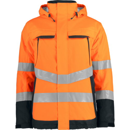 6441 Padded Functional Jacket En Iso 20471 Class 3-Black/Orange-XS