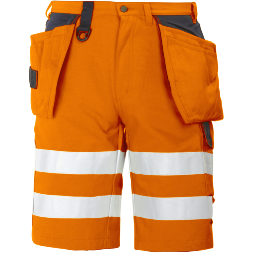 6503 Shorts En Iso 20471 Class 2/1-Black/Orange-C44