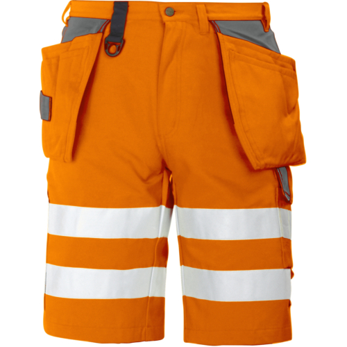 6503 Shorts En Iso 20471 Class 2/1-Orange/Grey-C44