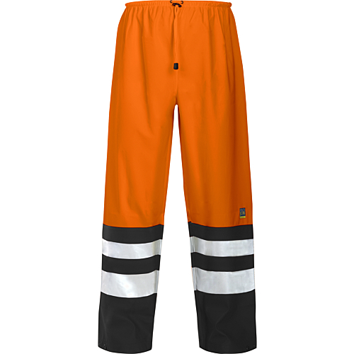 6504 Rain Trousers En Iso 20471 Class 2-Black/Orange-XS