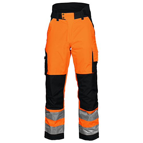 6514 Padded Waistpants En Iso 20471 Class 2-Black/Orange-C44