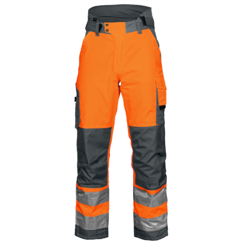 6514 Padded Waistpants En Iso 20471 Class 2-Orange/Grey-C44