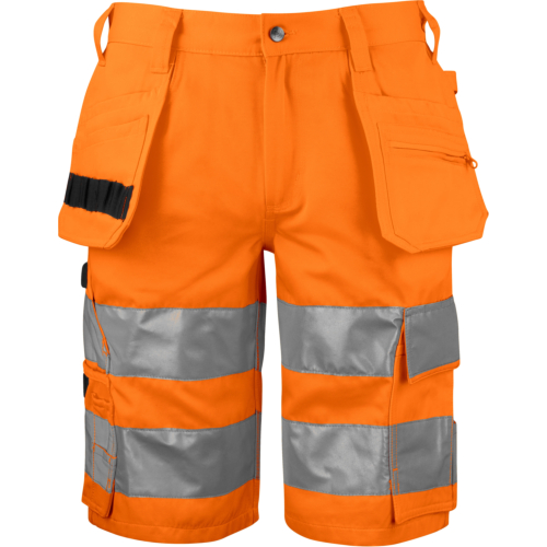 6535 Shorts En Iso 20471 Class 2/1-Black/Orange-C42