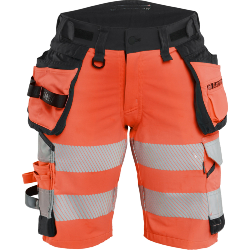 Women's Hi-Vis shorts 4-way stretch-Red/Black-C44