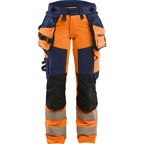 Women's Hi-Vis trousers 4-way stretch-Orange/Navy-C34