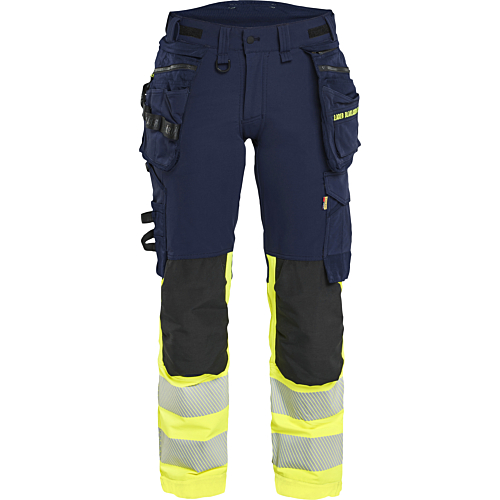 7025 Women's Hi-Vis trousers 4-way stretch-Navy/Yellow-C34