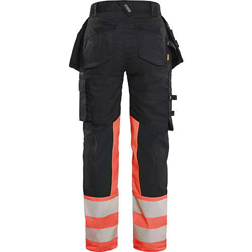 Women's Hi-vis Trousers Stretch-Red/Black-C34