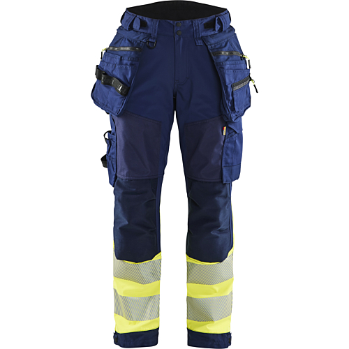7114 Women's Hi-Vis softshell trousers-Navy/Yellow-C32