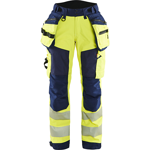 7118 Women's Hi-Vis softshell trousers-Navy/Yellow-C34